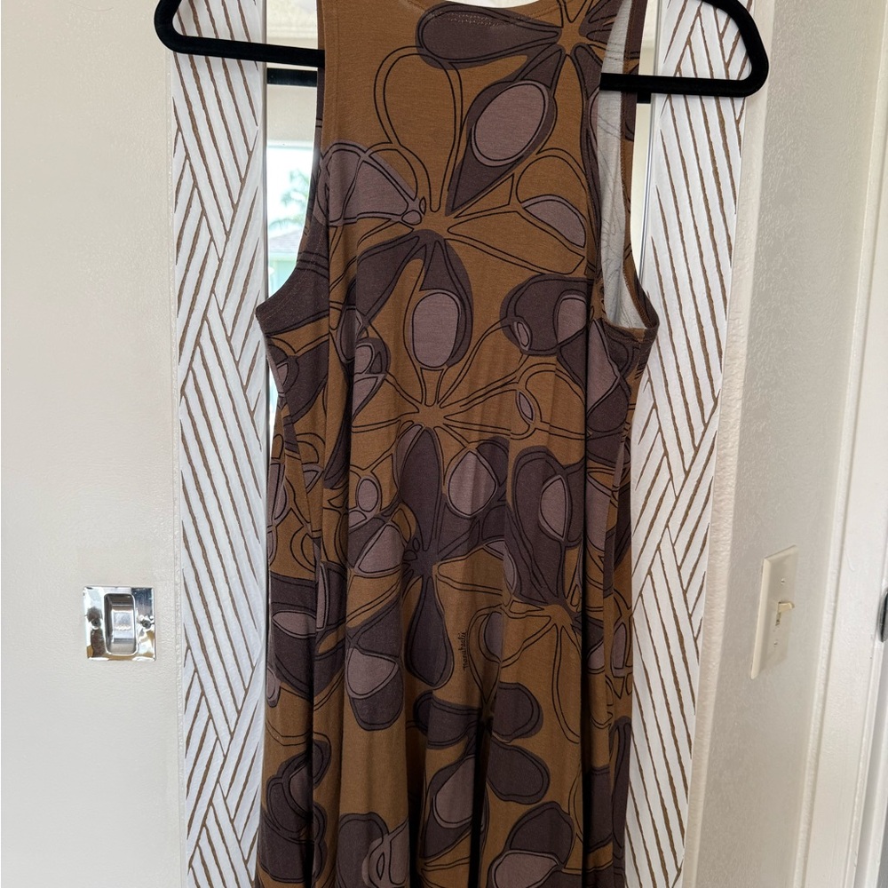 Manuhealii Brown Floral Midi Dress